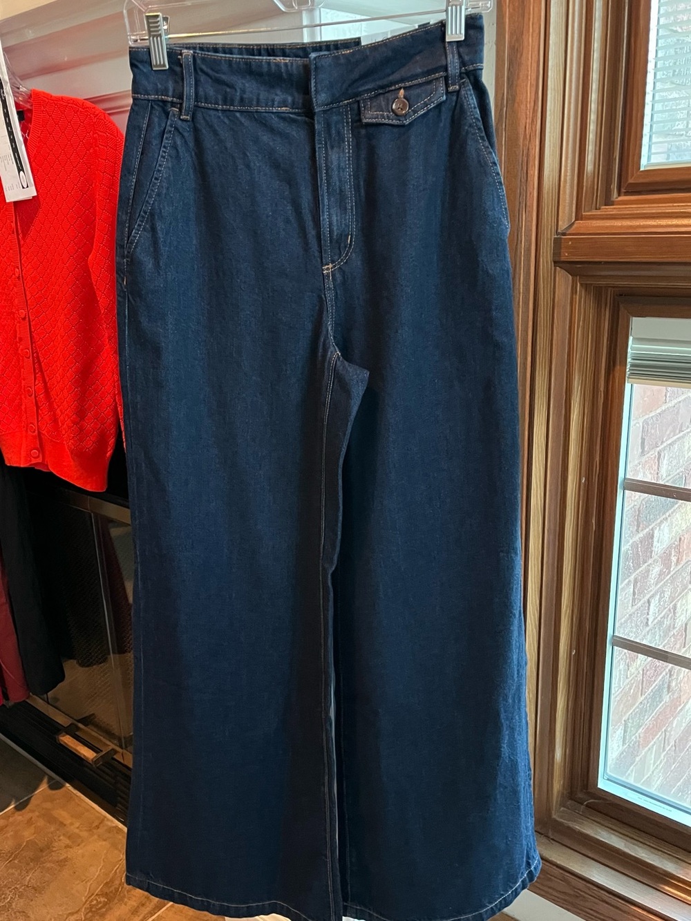 LOFT Women’s High-Rise Curvy Trouser Denim Jean in Deep Indigo